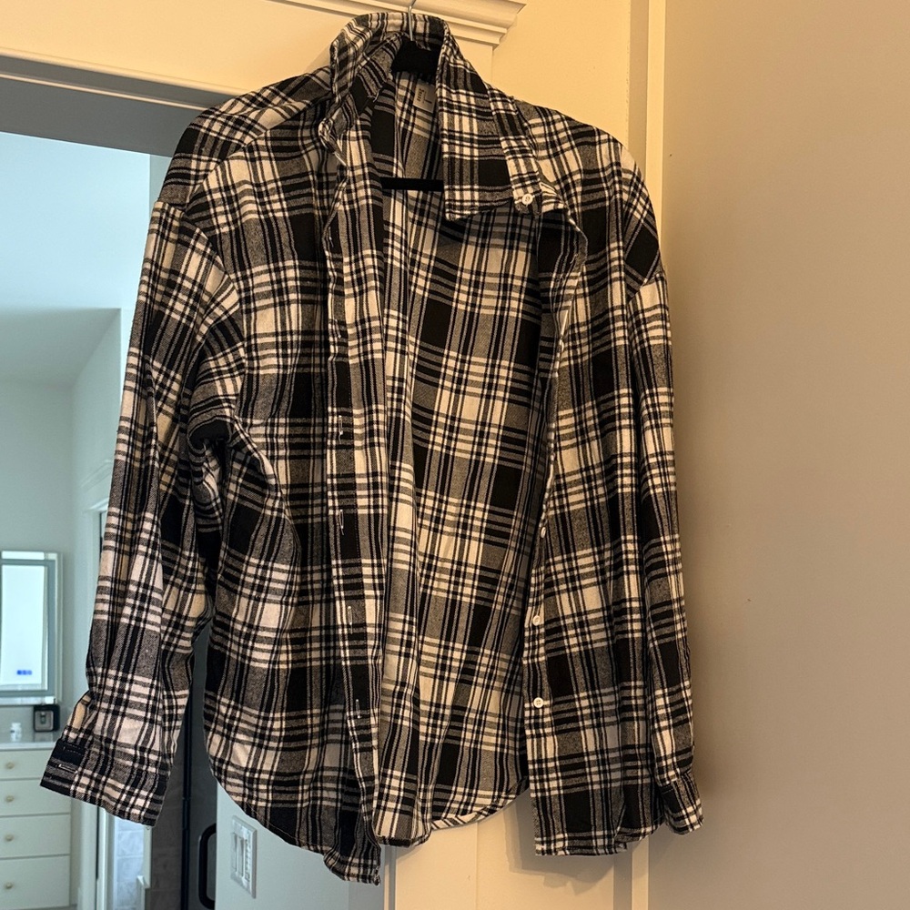 Black and White Plaid Shirt